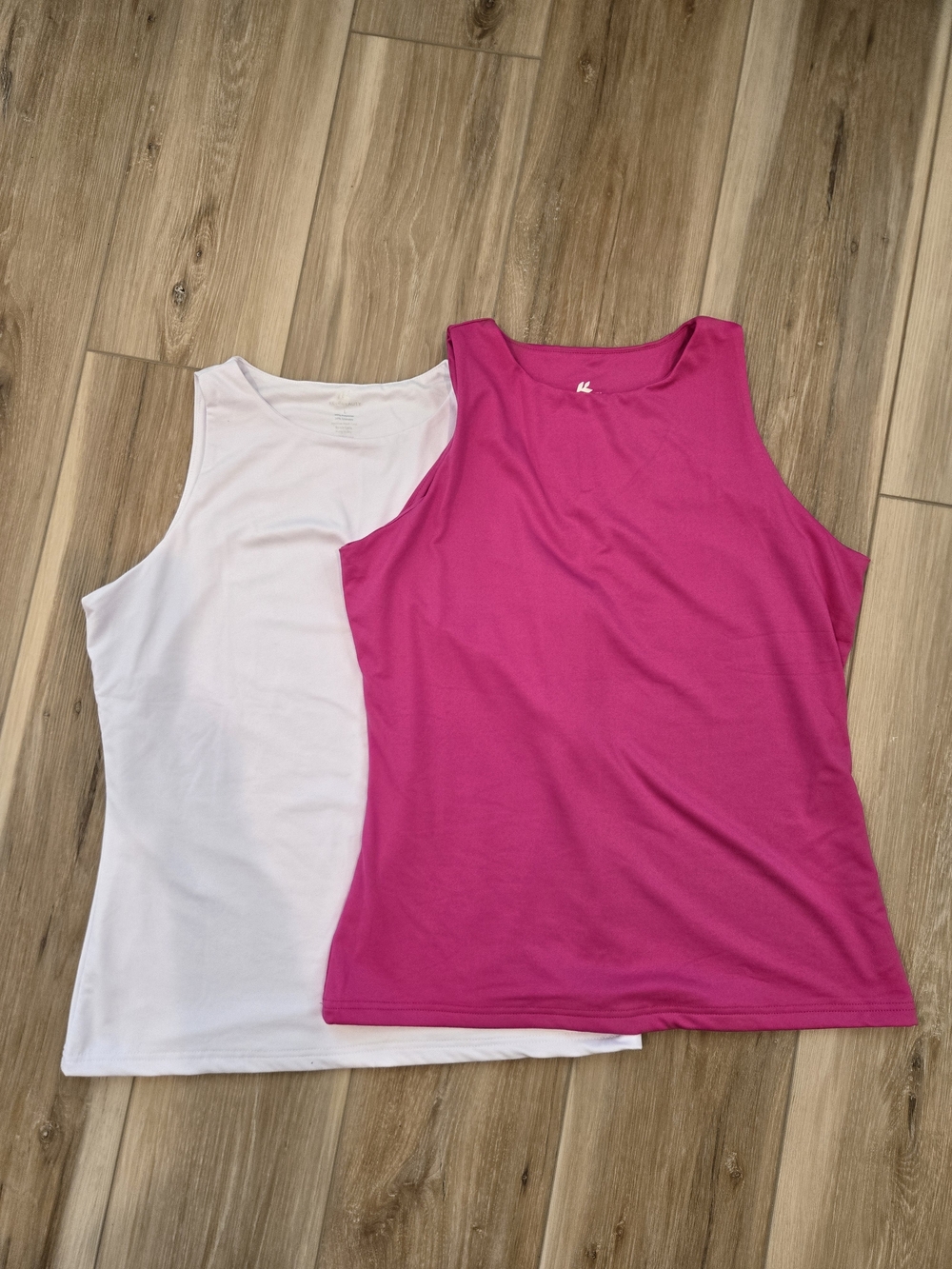 Everyday Sleeveless Tank Top - Hot Pink & White